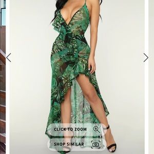Green/black tropical Fasion Nova dress